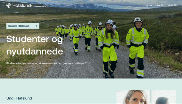 Gobi Stories integrert på Hafslunds karriereside